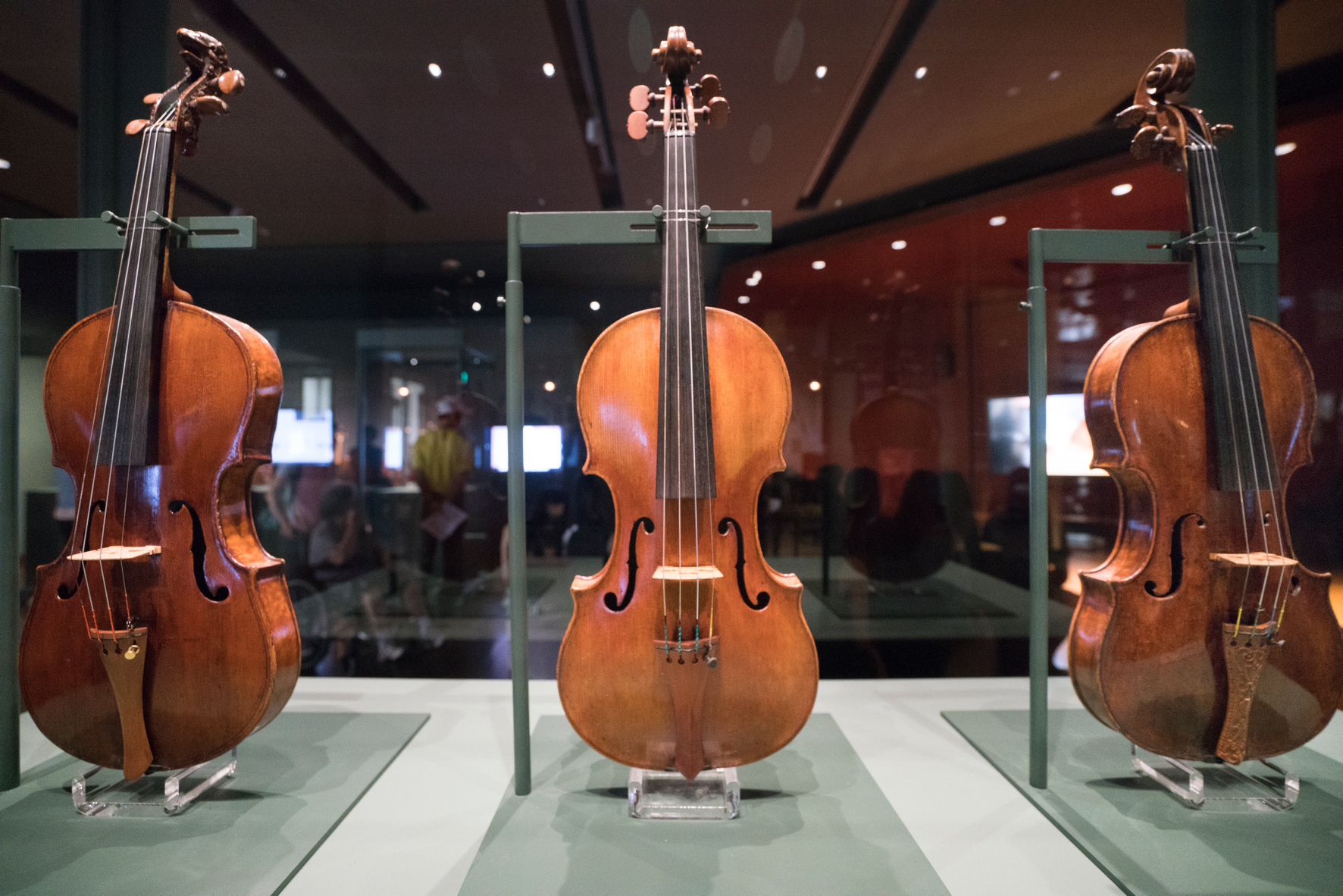 楽器ホール-バイオリン展示エリア