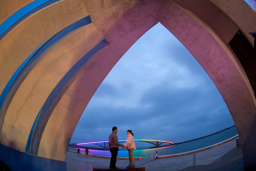 澎湖獅子紀念亭の夜景