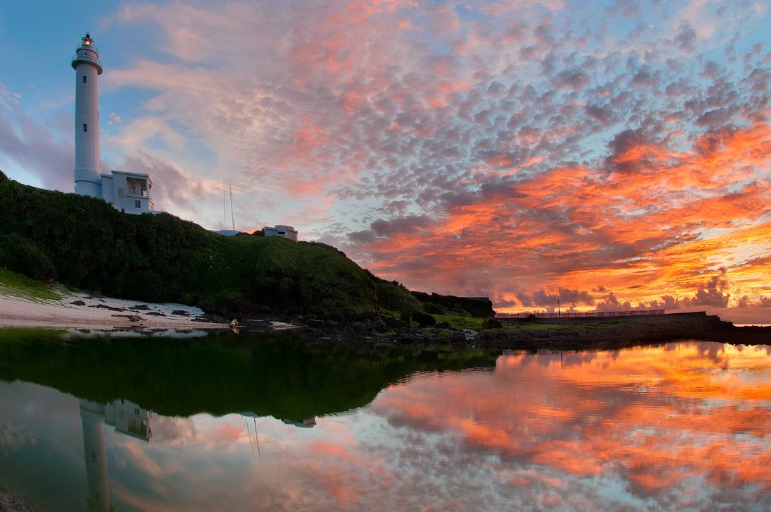 緑島灯台の夕焼け