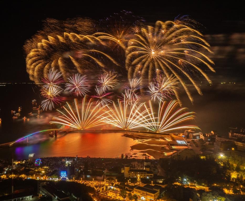 キラキラと輝く花火ショー  年度：2023  写真提供：澎湖県政府